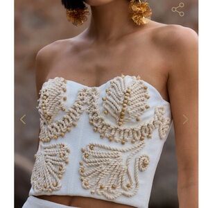 PatBO Dune Knit Strapless Top Size 4